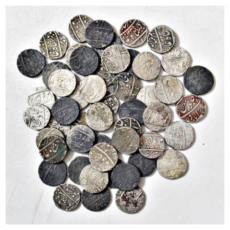 A group of 51 Bombay Presidency silver rupee, Ahmadabad mint, various dates. (51 coins)