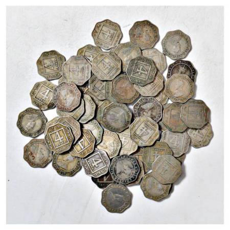 British India, George V, cupro-nickel 4 anna (56), 1919, Calcutta and Bombay mint. (56 coi