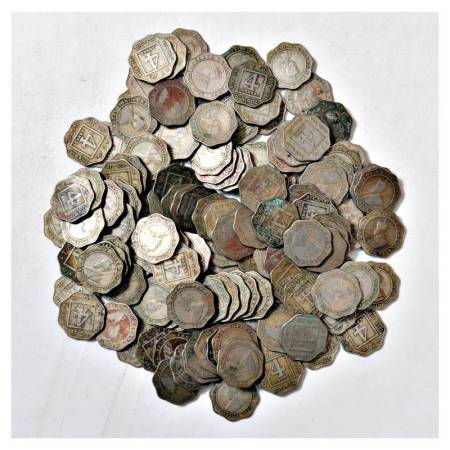 British India, George V, cupro-nickel 4 anna (134), 1920, Calcutta and Bombay mint. (134 c
