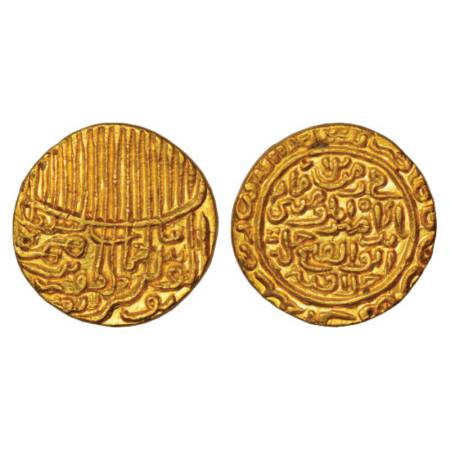 Sultans of Jaunpur, Shams al-Din Ibrahim Shah (1402-1440 AD), 'Tughra'-type gold tanka, AH