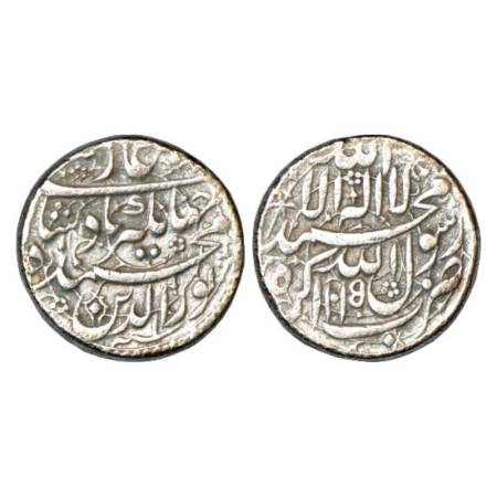 Jahangir (1605-1627 AD), silver heavy rupee Kalima type (20% heavy weight), 13.24g, Agra m