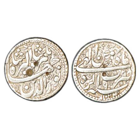 Jahangir (1605-1627 AD), silver rupee, Agra mint, Bahman, AH 1024/RY 9, KM 145.1. Decorati