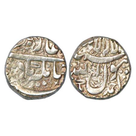 Jahangir (1605-1627 AD), silver rupee, Ahmadnagar mint, KM 141.1. About extremely fine, Ve