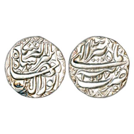Jahangir, (1605-1627 AD), silver rupee, Tatta mint, Tir, AH 1027/RY 13, KM 145.17. About e
