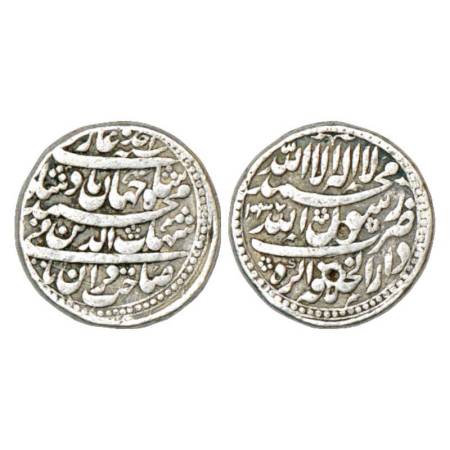Shah Jahan (1628-1658 AD), silver rupee, Dar ul-Khilafat Agra mint, AH 1037/RY Ahd, with E