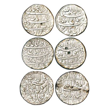 Shah Jahan (1628-1658 AD), silver rupee (3), 1x Dar ul-Khilafat Agra mint, AH 1037/RY Ahd,