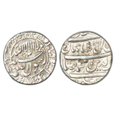 Shah Jahan (1628-1658 AD), silver rupee, Delhi mint, AH 1052/RY 16, kalmia within circle, 