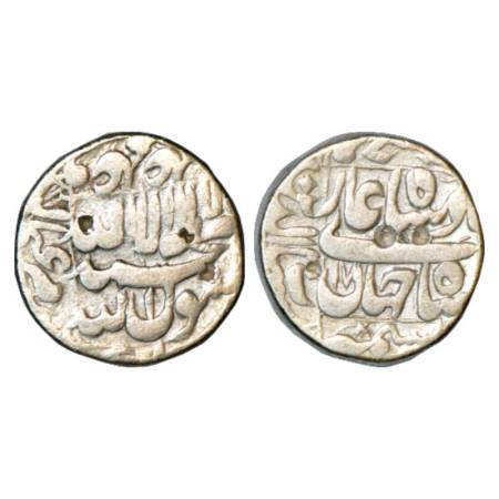 Shah Jahan (1628-1658 AD), silver rupee, Kashmir mint in bottom, RY 17, KM 235.14. Very fi
