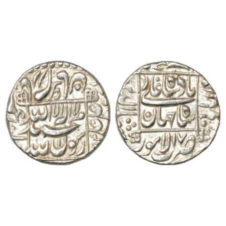 Shah Jahan (1628-1658 AD), silver rupee, Lahore mint at bottom, AH xx54/RY 17, KM 235.17. 