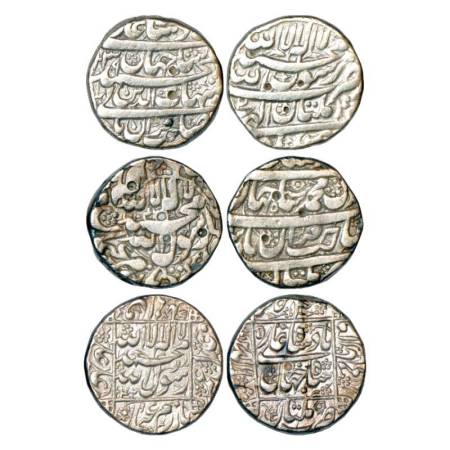 Shah Jahan (1628-1658 AD), silver rupee (3), Multan mint, AH 1039/RY 2, AH 104(2) and AH 1