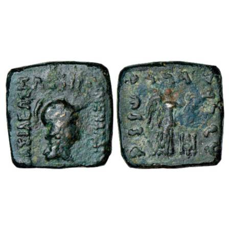 Indo-Greeks, copper coin of Menander I (155-130 BC) BN Series 36G, 11.24g. Obv: helmeted a