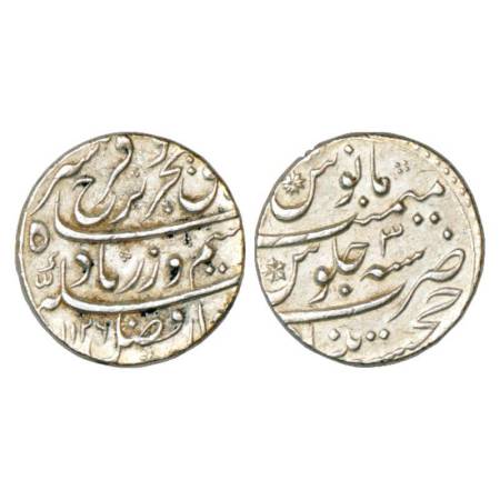 Farrukhsiyar (1713-1719 AD), silver rupee, Khujista Bunyad mint, AH 1126/RY 3, KM 377.42. 
