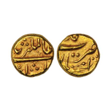 Alamgir II (1754-1759 AD), gold pagoda, 3.30g. Imtiyazgarh mint, KM 468.1. Very fine, Very