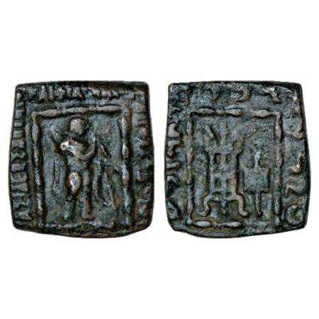 Indo-Greeks, copper coin of Apollodotos II (65-55 BC) BN Series 16, 9.08g. Obv: Apollo sta
