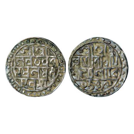 Cooch Behar, Lakshmi Narayana (1587-1627AD), silver tanka, Saka 1509 year 98, Bose KK B2.2