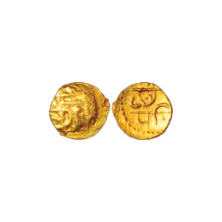 Maratha 'Swarajya', fractional gold fanam in the name of Shivaji, struck in the southern p