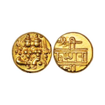 Mysore, Krishnaraja Wodeyar III (1799-1868 AD), gold pagoda, 3.44g. Obv: Shiva parvati sea