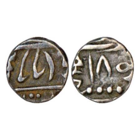 Jhalawar, silver 1/8 rupee, in the name of Victoria, 1.37g, ND/RY 18, KM Y3.1. Very fine, 