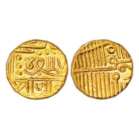 Nawanagar, Vibhaji (1852-1894 AD), gold kori, 6.43g. AH 978 (frozen), struck during the re