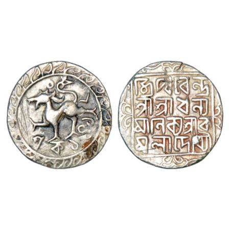 Tripura, Dhanya Manikya (1490-1526 AD), silver tanka, SK 1412, Citing Queen Kamala with ti