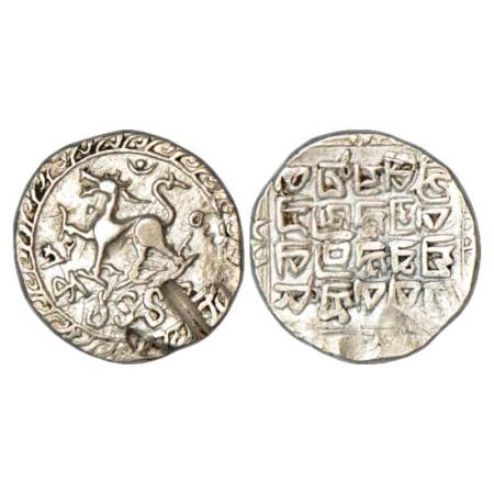 Tripura, Deva Manikya (1526-1532 AD), silver tanka, SK 1449, Citing Queen Padmavati, Obv: 