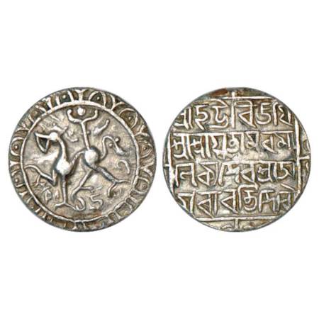 Tripura, Amara Manikya (1577-1586AD), silver tanka, SK 1503, Citing Queen Amaravati, comme