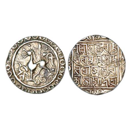 Tripura, Rajadhara Manikya (1586-1599AD), silver tanka, SK 1508, Citing Queen Satyavati, t