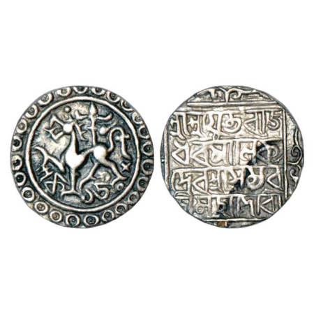 Tripura, Rajadhara Manikya (1586-1599AD), silver tanka, SK 1508, Citing Queen Satyavati, O