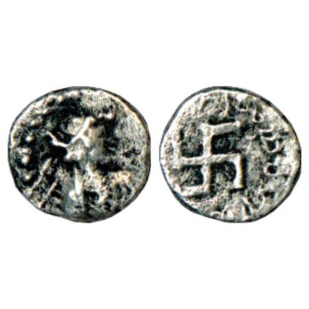 Paratarajas of Sindh and Balucshistan, silver Hemidrachm of Yolamira, middle type (125-150