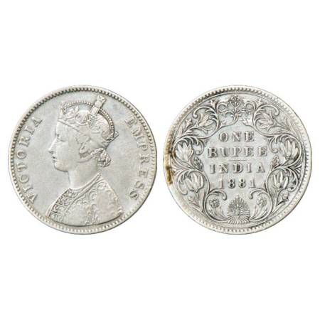 Victoria Empress, silver rupee, 1881, Bombay mint, A3/IV/dot, PR 157; GK 469. Very fine, V