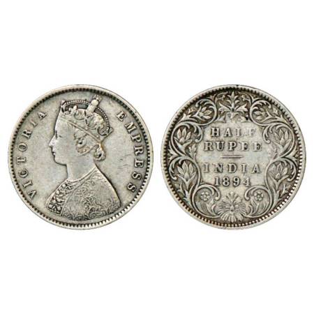 Victoria Empress, silver ½ rupee, 1894, Bombay mint, A/I/'B' incused, PR 304; GK 650. Very