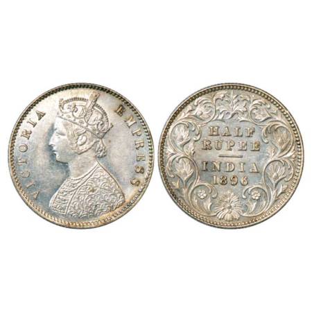 Victoria Empress, silver ½ rupee, 1896, Calcutta mint, A/I/'C' incused, PR 279; GK 652. Ex