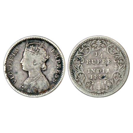 Victoria Empress, silver ¼ rupee, 1882, Bombay mint, B/II/dot, PR 413; GK 682. Fine, Very 