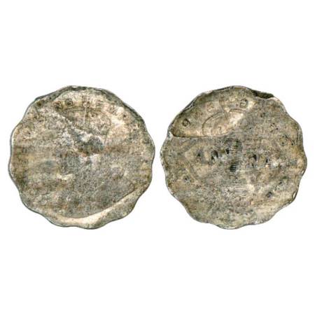Edward VII, cupro nickel 1 anna, (190)9, obverse partly brockage (partly lakhi), showing r
