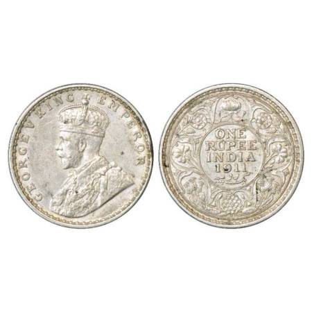 George V, silver rupee, 1911, Bombay mint, PR 217; GK 1022. Very fine, Very scarce.