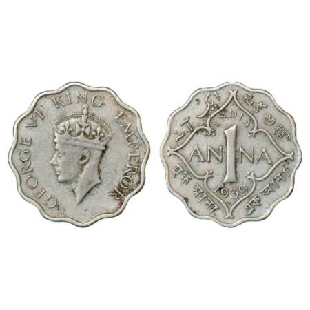 George VI, cupro-nickel 1 anna, 1939, Bombay mint, Head type II, unlisted in PR, GK 1349. 