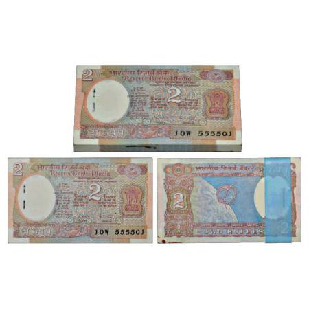 Republic of India, 2 rupees, full packet of 100 notes, ND (1988), signed by R.N. Malhotra,