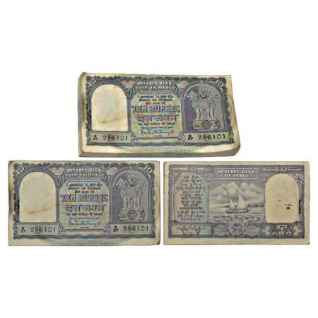 Republic of India, 10 rupees, full packet of 100 notes, ND (1962), signed by P.C. Bhattach