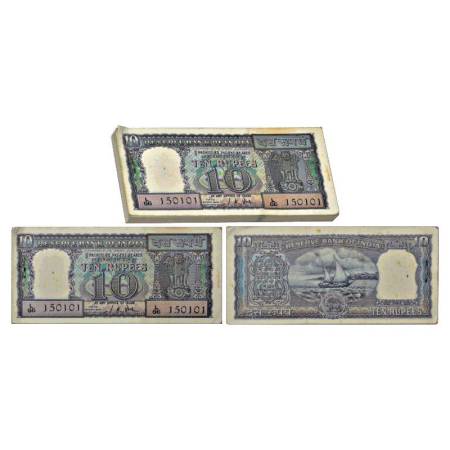 Republic of India, 10 rupees, full, packet of 100 notes, ND (1967), signed by L.K. Jha, se