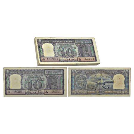 Republic of India, 10 rupees, full packet of 100 notes, ND (1967), signed by L.K. Jha, ser