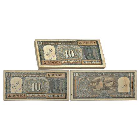 Republic of India, 10 rupees, full packet of 100 notes, ND (1969), signed by L.K. Jha, Mah
