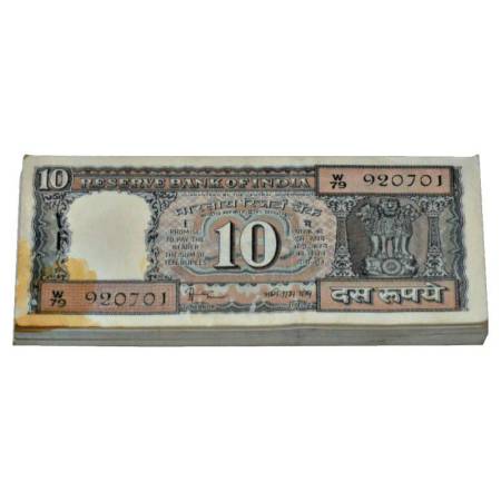 Republic of India, 10 rupees, full packet of 100 notes, ND (1985), signed by Amitabh Ghosh