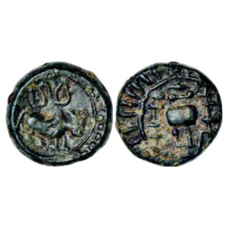 Post- Vakataka Maharashtra/ Telangana - bull-type coin in 'Vishnukundin'-inspired style, (