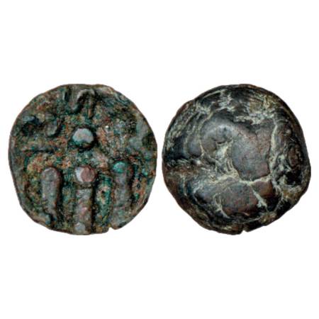 Medieval Sindh/Punjab - unattributed base silver damma, (c.700-800 AD), possibly of Hunnic
