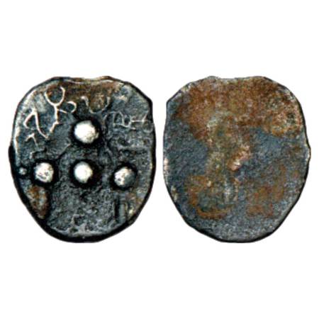 Medieval Sindh/Punjab - unattributed base silver ½ damma, (c.700-800 AD), possibly of Hunn