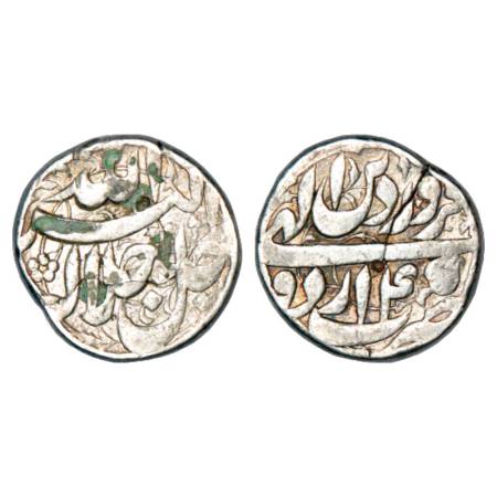 Akbar (1556-1605 AD), silver rupee, Urdu mint, Farwardin 4x, Liddle Akbar 553, Flan crack 