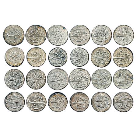Jahangir (1605-1627 AD), silver rupee (12), Lahore mint, complete set of 12 different mont