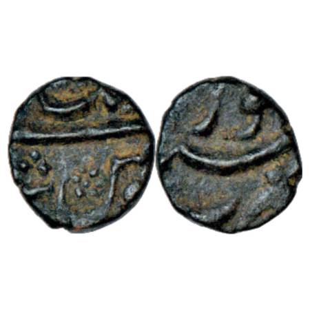 Aurangzeb (1658-1707 AD), copper 1/8th Dam or Damri, struck to the normal standard, Surat 