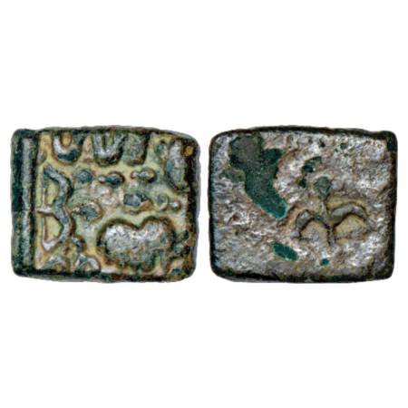 Ancient Tamil Nadu - Chera dynasty, uninscribed die-struck copper coin of the 'Sangam Age'