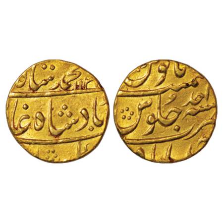 Muhammad Shah (1719-1748 AD), gold mohur, 11.05g, Ahmadabad mint, AH 1131/RY Ahd, KM 438.2